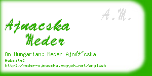 ajnacska meder business card